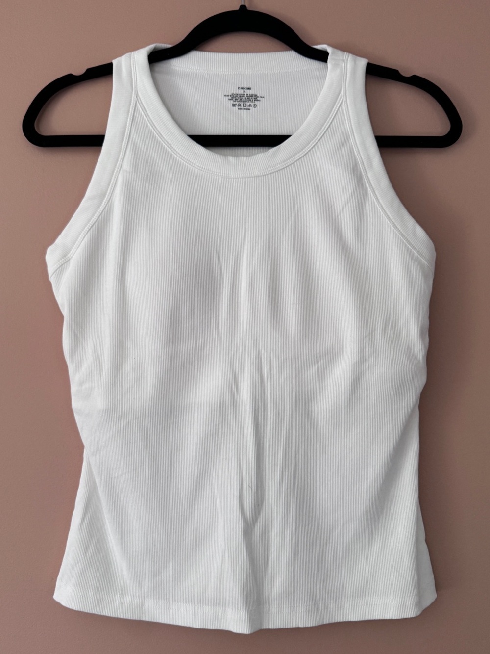 Women’s White Ribbed Tank Top – Sleek Scoop Neck